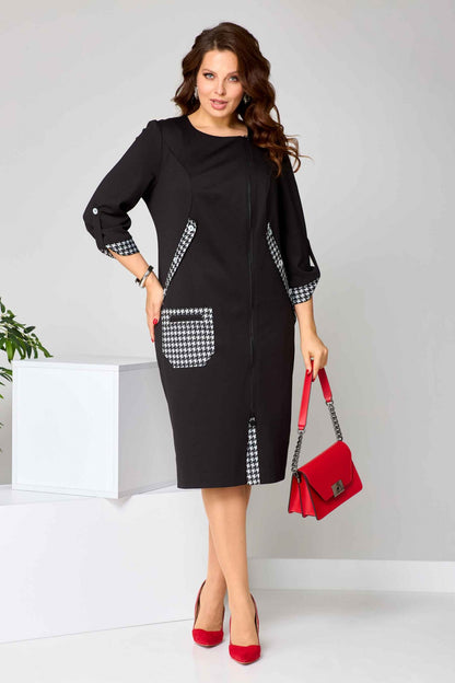 👗🎉【Časově omezená sleva】【S-5XL】2024 Nové podzimní a zimní vysoce kvalitní dámské elegantní módní šaty-3846223