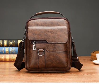 👜🔥【Sleva na nový produkt】🎁Pánská módní taška přes rameno z pravé kůže, velká kapacita, odolná proti opotřebení