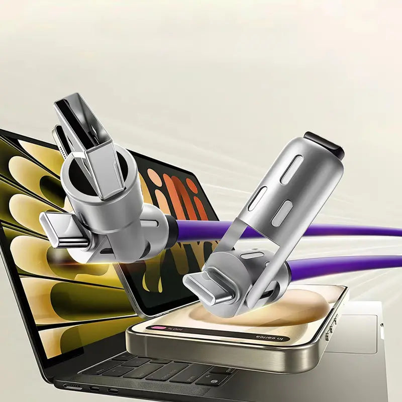🌈 ¡Un solo cable, más comodidad! Cable de carga multifunción con luces RGB ✨
