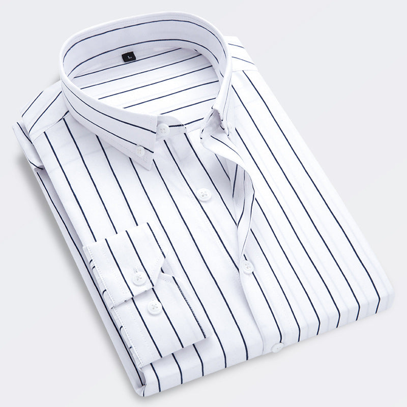 👔【M-5XL】Pánská neformální obchodní košile s pruhy s dlouhým rukávem -- 3940689