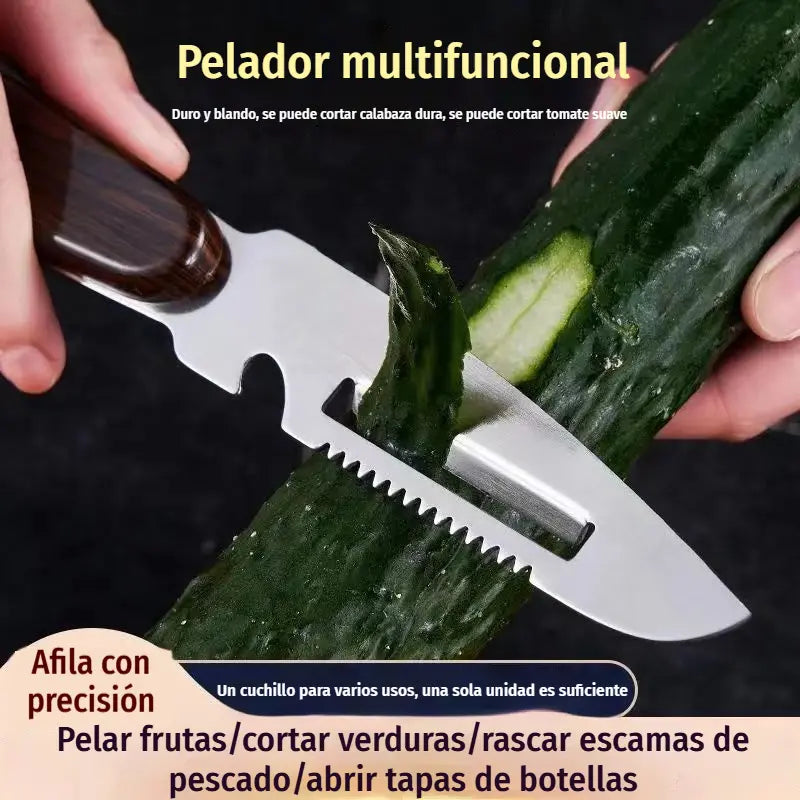 🔪 Pack de 3 peladores multifuncionales de acero inoxidable 🧅