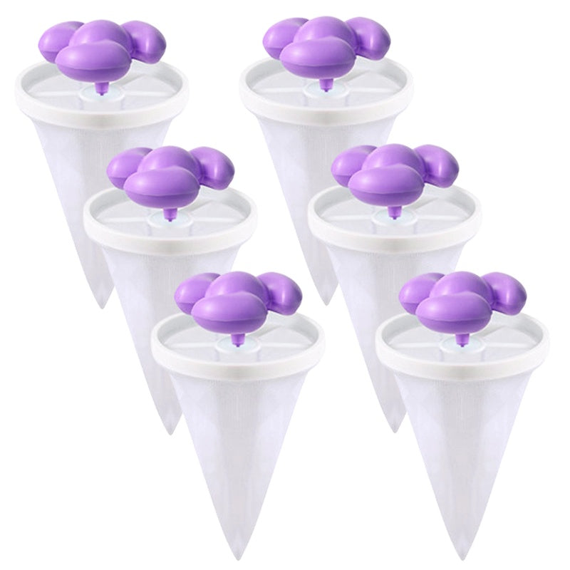 🌀6 piezas ✨ Filtro Flotante para Lavadora – Atrapa Pelusas, Cabellos y Pelos de Mascota en Cada Lavado 🧺