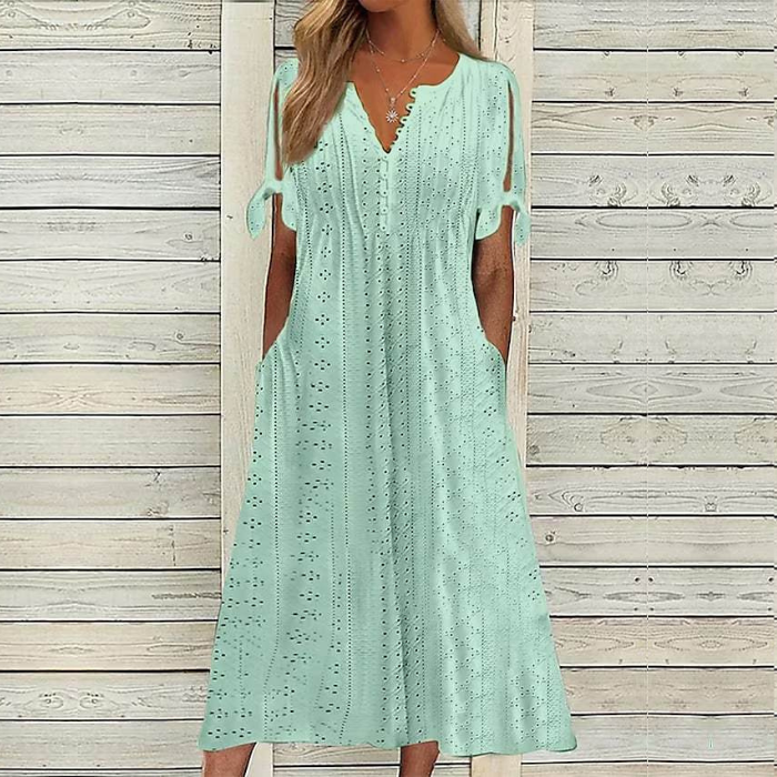 【Omezená nabídka 45% OFF】【🏆Nejprodávanější produkty】👗 Jednoduché a jemné jednobarevné šaty --3931655