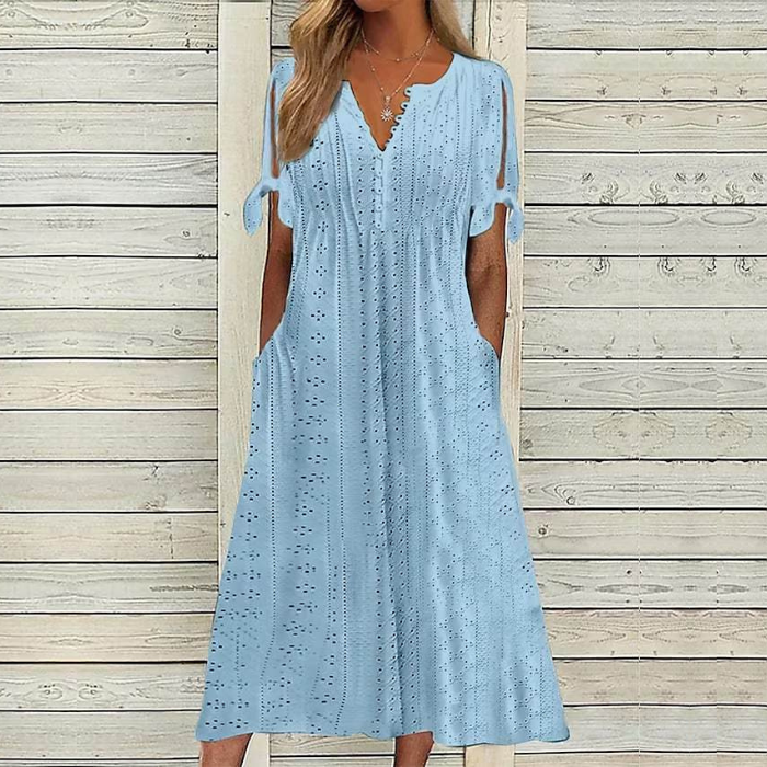 【Omezená nabídka 45% OFF】【🏆Nejprodávanější produkty】👗 Jednoduché a jemné jednobarevné šaty --3931655