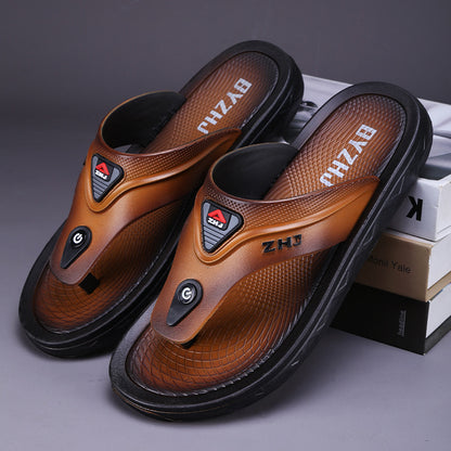 【40-45】Nuevas chanclas de playa para hombre, ideales para el verano, tanto para exteriores como para el hogar. Son duraderas, antideslizantes y de suela gruesa.
