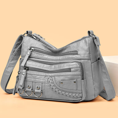 👜【Hot prodejní model】2024 nová velkokapacitní měkká kožená taška přes rameno/crossbody taška-3854914