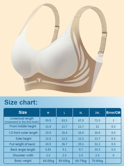 😍【Horký prodej】❤️【40-85 kg】 Jednodílná podprsenka bez kostic pro mujer, pohodlné a prodyšné, sbírá se