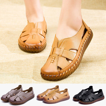 ❤️🥿【35-41】Novinka pro rok 2025,  Dámské ploché sandály měkké kožené barefoot sandály💥
