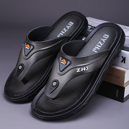 【40-45】Nuevas chanclas de playa para hombre, ideales para el verano, tanto para exteriores como para el hogar. Son duraderas, antideslizantes y de suela gruesa.