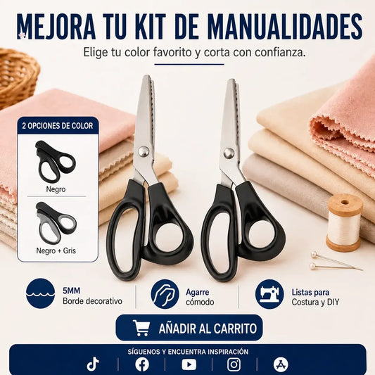 ✂️【Compra 1 y llévate 1 gratis】 🧵 Corta varias capas sin fatiga en las manos: tijeras de zig-zag de acero inoxidable de alta calidad. Diseño ergonómico con empuñadura suave. Envío gratuito al Reino Unido.