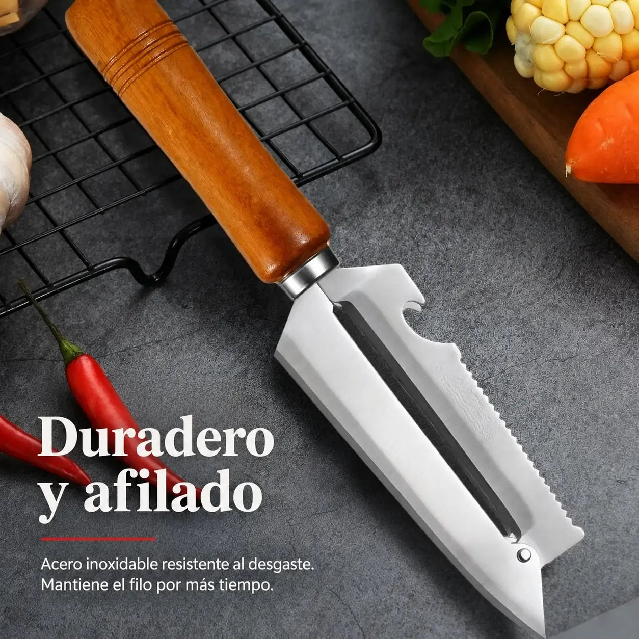 🥕 ¡Compra 1 y llévate 1 gratis! ✨ Pelador de cocina multifuncional: fabricado en acero inoxidable con mango ergonómico, ideal para frutas, verduras y carne 🔪