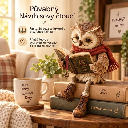 💥 Zľava 50% po obmedzenú dobu! 🦉 Rozkošná figúrka sovy, ktorá číta