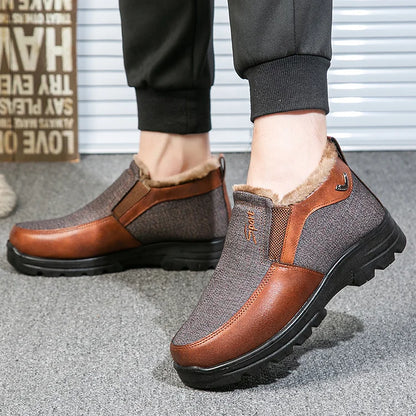 🔥 🔥 【49% sleva】【39-46】 2024 nové pánské boty, protiskluzové, zesílené a sametové, teplé, boty pro středního a staršího otce-3833237