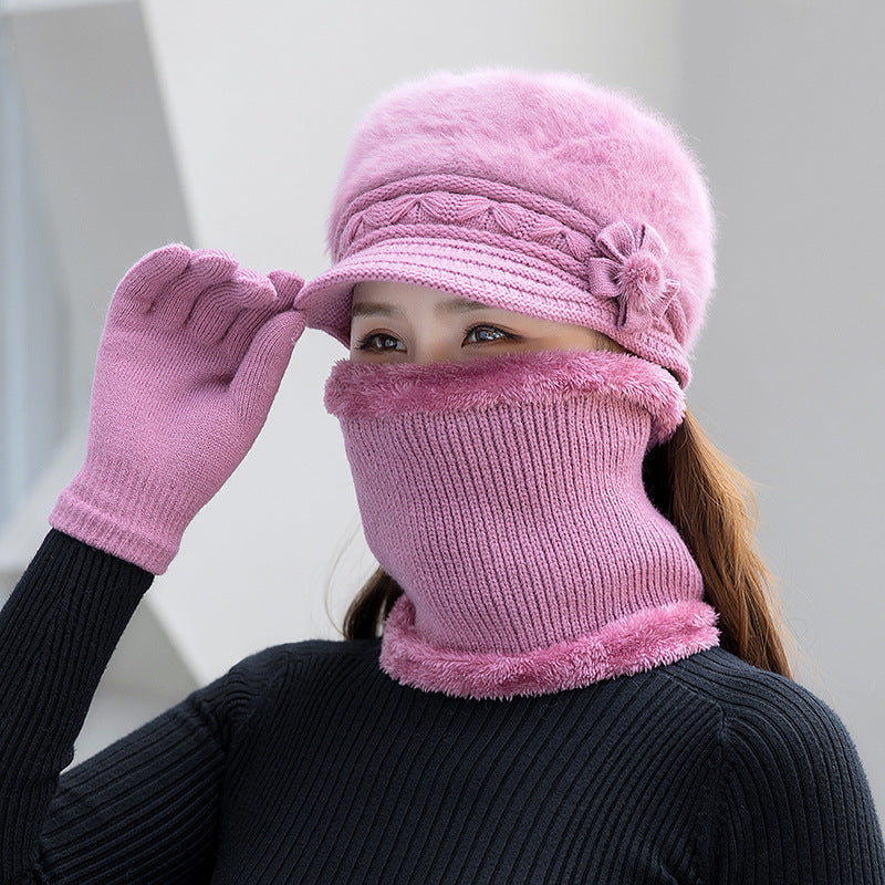 💥👒50% SLEVA-【Čepice+šátek】 Stylová plyšová čepice na podzim a zimu -- 3862706
