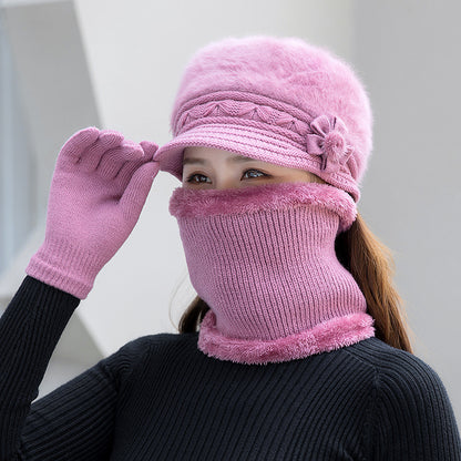 💥👒50% SLEVA-【Čepice+šátek】 Stylová plyšová čepice na podzim a zimu -- 3862706