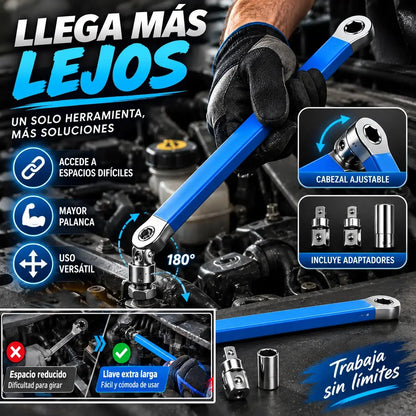 【Juego de 5 piezas】 Llave extensible multifunción ajustable — doble cara, ahorra esfuerzo y llega a espacios difíciles