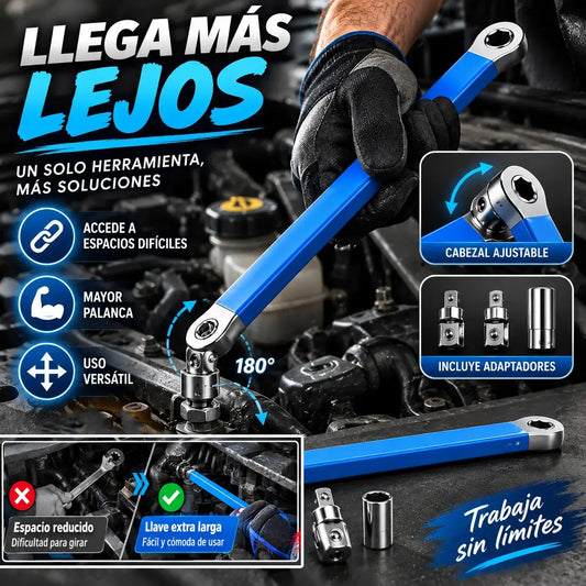 【Juego de 5 piezas】 Llave extensible multifunción ajustable — doble cara, ahorra esfuerzo y llega a espacios difíciles