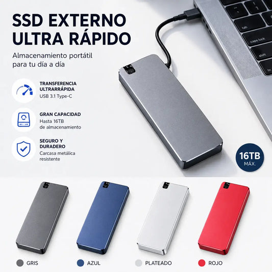 🏆 Oferta por tiempo limitado ⚡🔥 Mini unidad SSD portátil Type-C de alta capacidad de 16 TB