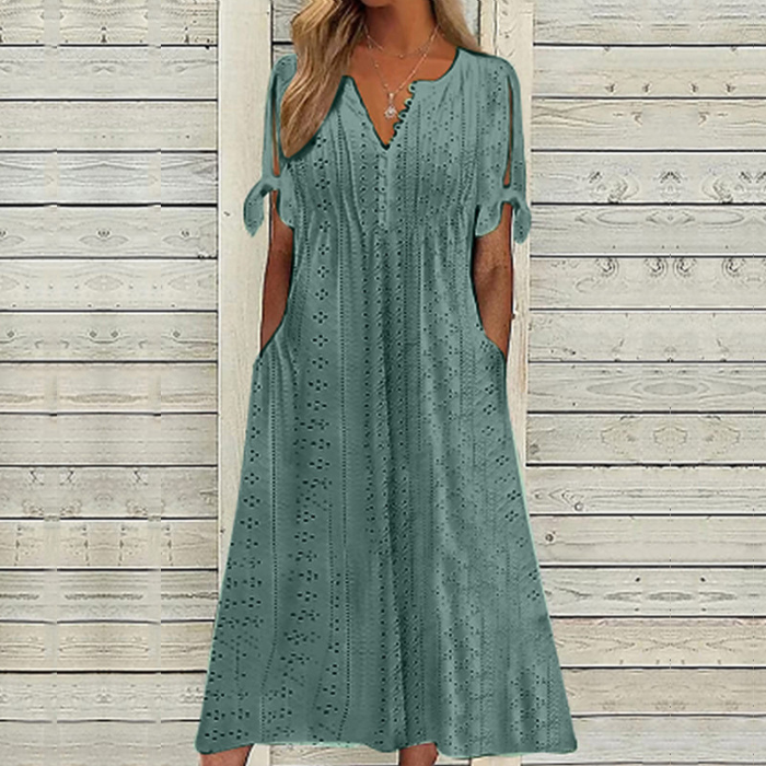【Omezená nabídka 45% OFF】【🏆Nejprodávanější produkty】👗 Jednoduché a jemné jednobarevné šaty --3931655
