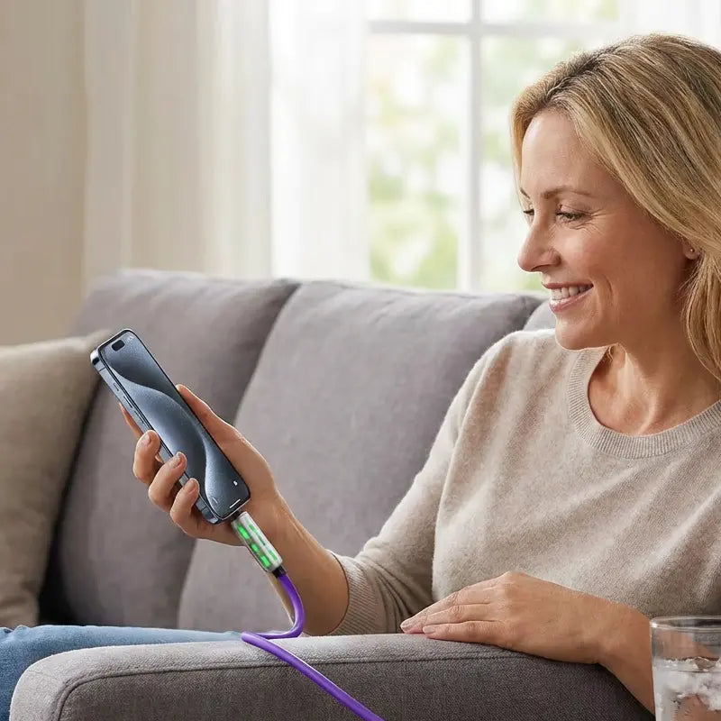 🌈 ¡Un solo cable, más comodidad! Cable de carga multifunción con luces RGB ✨