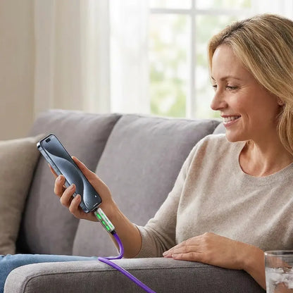 🌈 ¡Un solo cable, más comodidad! Cable de carga multifunción con luces RGB ✨