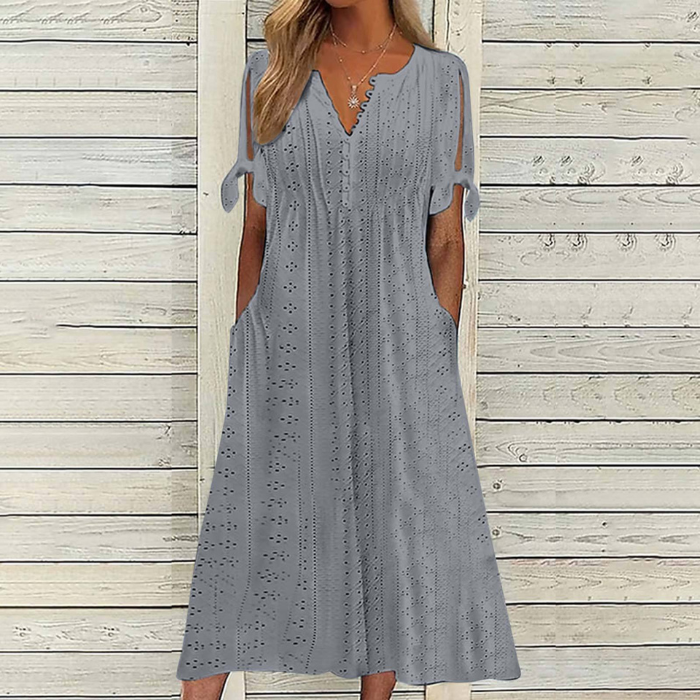 【Omezená nabídka 45% OFF】【🏆Nejprodávanější produkty】👗 Jednoduché a jemné jednobarevné šaty --3931655
