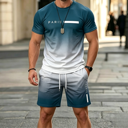 【Pago contra reembolso】Conjunto deportivo de verano para hombre: camiseta y pantalón corto