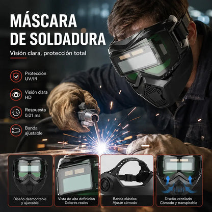 🔥😎 Casco de soldadura totalmente automático con cambio de luz y máscara protectora montada en la cabeza para soldadores