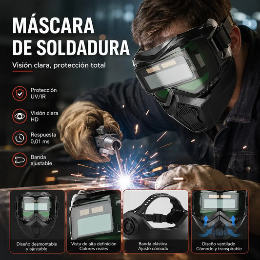 🔥😎 Casco de soldadura totalmente automático con cambio de luz y máscara protectora montada en la cabeza para soldadores