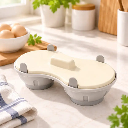 🥚✨ Cocedor de huevos para microondas con tapa y 2 compartimentos – Vaporera rápida y práctica, sin BPA, para preparar huevos duros, escalfados y revueltos en minutos 🍳