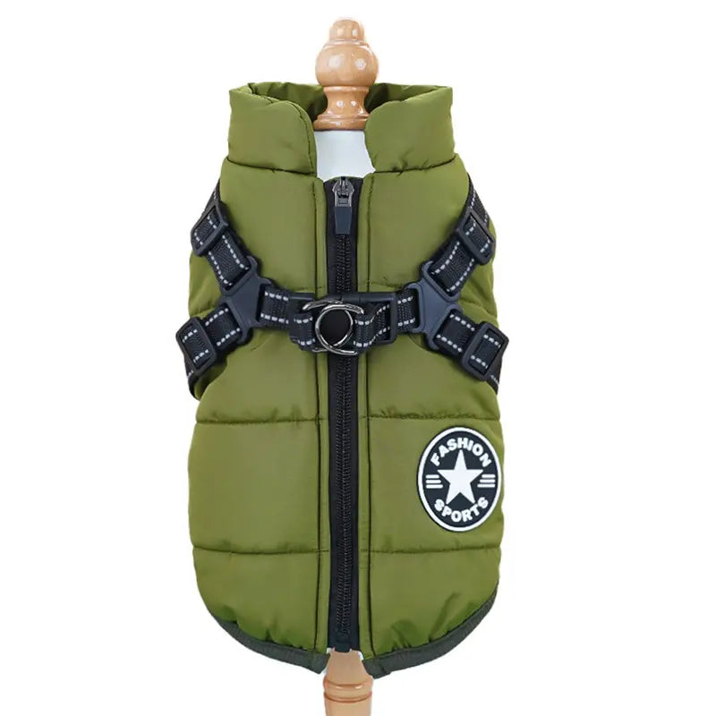 🐱🐶❄️ Abrigo acolchado y calentito para perros y gatos, impermeable, con elementos reflectantes y arnés integrado. ¡Tallas de la S a la 5XL para todas las razas! ✨