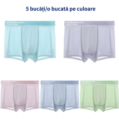💥【Sleva na nový produkt】 (5 kusů) Pánské boxerky z prodyšné síťoviny z ledového hedvábí, pohodlné, měkké, rychleschnoucí