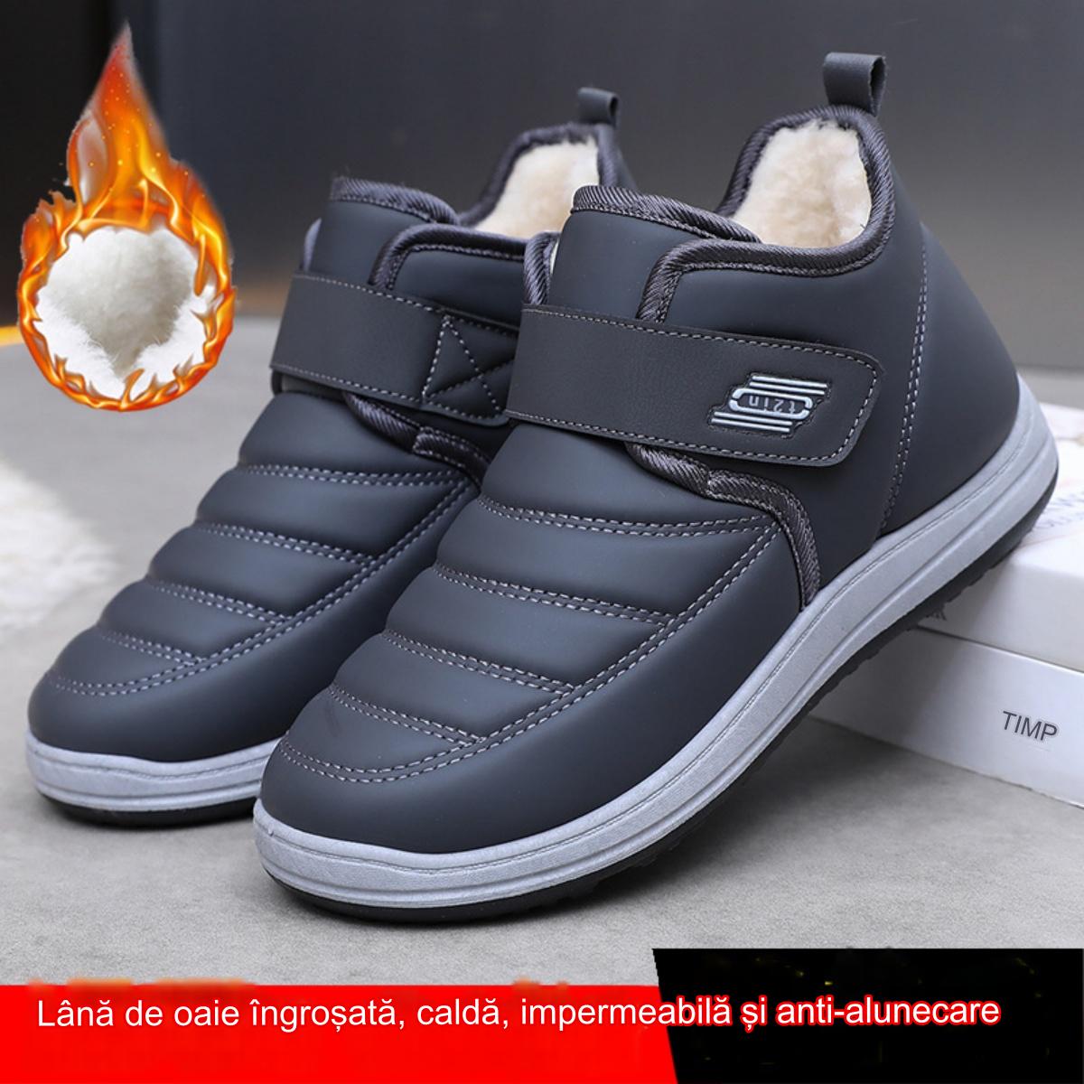【39-44】🔥👟Nové zimní zateplené pánské zimní boty z ovčí vlny, voděodolné pro rok 2024.-3847591