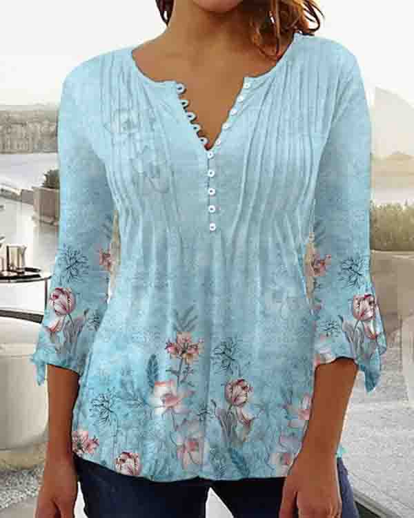 🔥🔥【S-5XL】2025 Nowa damska modna i elegancka koszula z dekoltem w serek -- 3917927