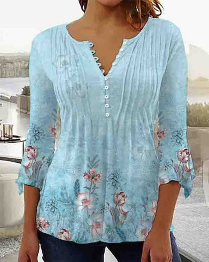 🔥🔥【S-5XL】2025 Nowa damska modna i elegancka koszula z dekoltem w serek -- 3917927