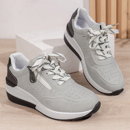Zapatillas para mujer, modernas y cómodas, con cremallera lateral y plataforma.