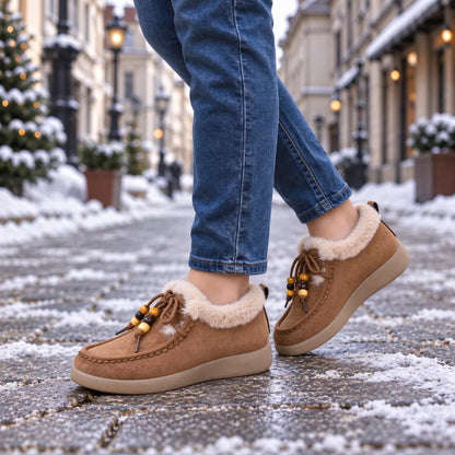 🧊👢【36-41】Dámske zimné čižmy – zateplené, s mohutnou podrážkou, nízke členkové čižmy; štýlové, teplé, odolné proti snehu