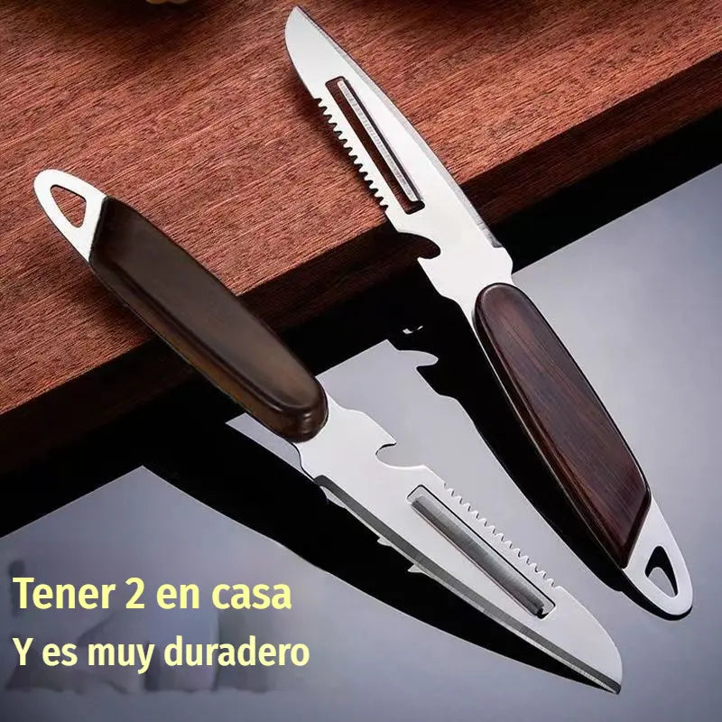 🔪 Pack de 3 peladores multifuncionales de acero inoxidable 🧅