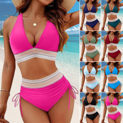 🎁Časově omezená sleva👙🌴Módní podvazkové rychleschnoucí dělené bikiny plavky --3970909