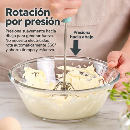 🔥【Último día con 50% de descuento, juego de 2 piezas】🔥Batidora de huevos semiautomática de acero inoxidable🥚