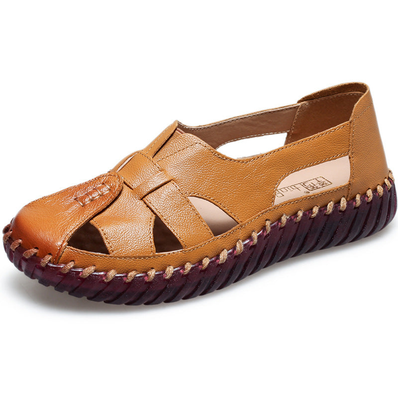 ❤️🥿【35-41】Novinka pro rok 2025,  Dámské ploché sandály měkké kožené barefoot sandály💥 --3921770