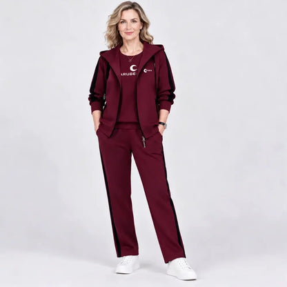 【M-4XL】Dámska 3-dielna súprava 2026 – jesenný/zimný komplet s kapucňou, voľný strih, športový štýl, nadmerné veľkosti, navrhnuté pre mamičky