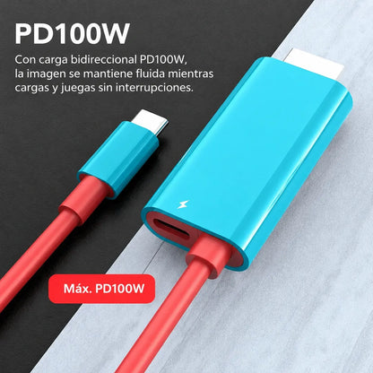 🔥 ¡OFERTA LIMITADA: 50 % de descuento! 🔥 Cable adaptador USB-C a HDMI compatible con Nintendo Switch