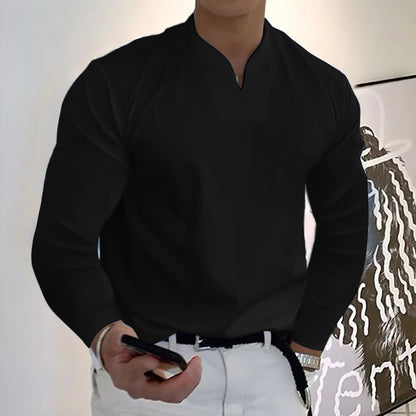 🔥🔥【S-5XL】 Nové letní pánské bavlněné tričko s výstřihem do V -- 3935625
