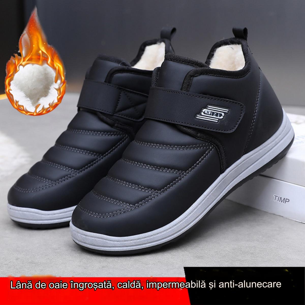 【39-44】🔥👟Nové zimní zateplené pánské zimní boty z ovčí vlny, voděodolné pro rok 2024.-3847591